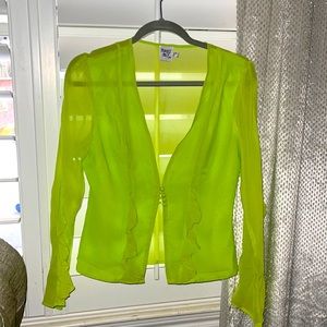 Princess polly lime green mesh top